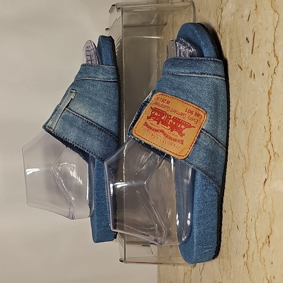 NWT Jinrui Fuliao Blue Jean Denim Slip-on Sandals Slides Unisex 8.5-9W | 6.5-7W - Picture 4 of 6